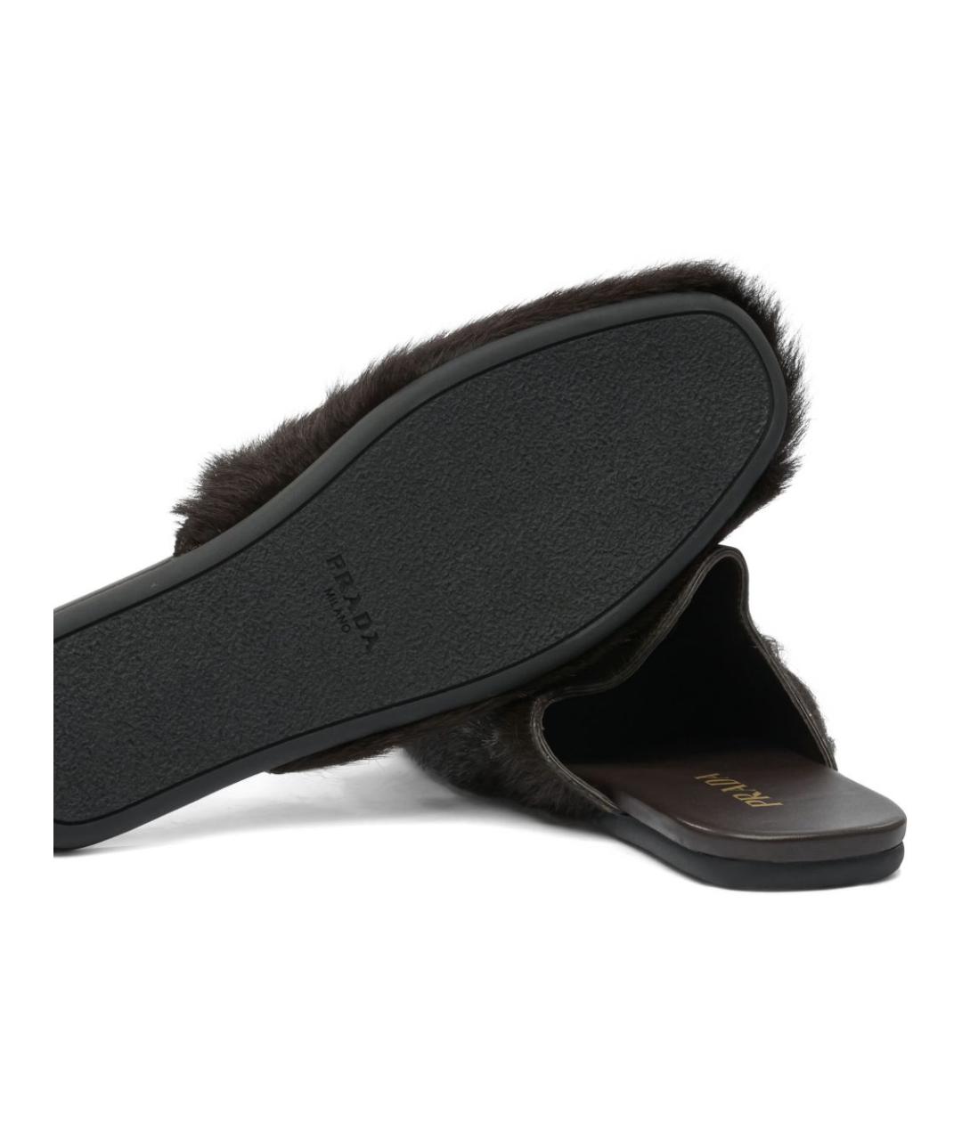 PRADA Коричневые кожаные мюли, фото 5