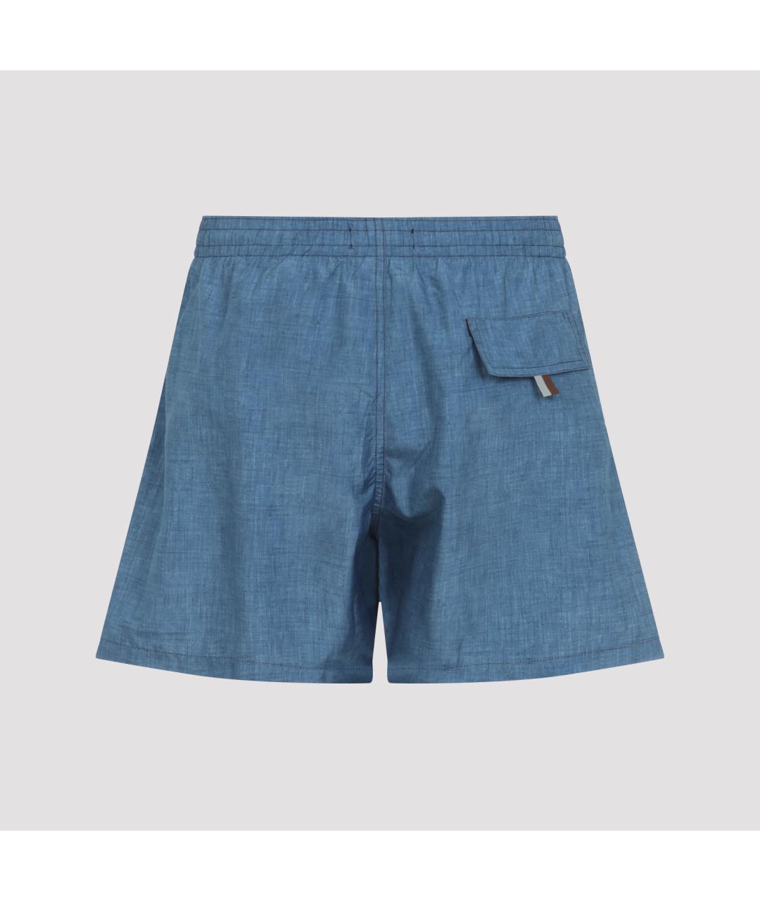 CANALI Синие полиэстеровые шорты, фото 3