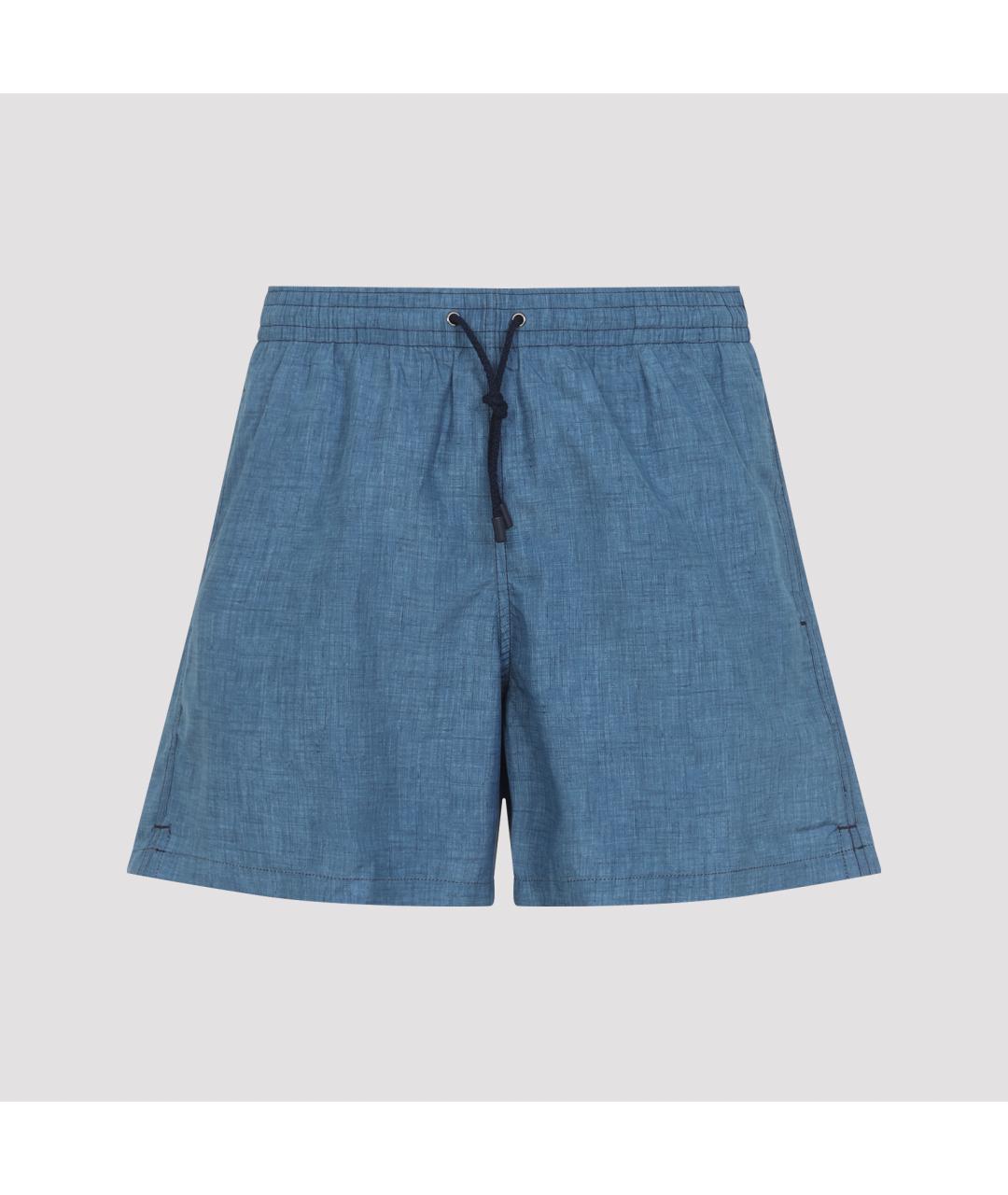 CANALI Синие полиэстеровые шорты, фото 2