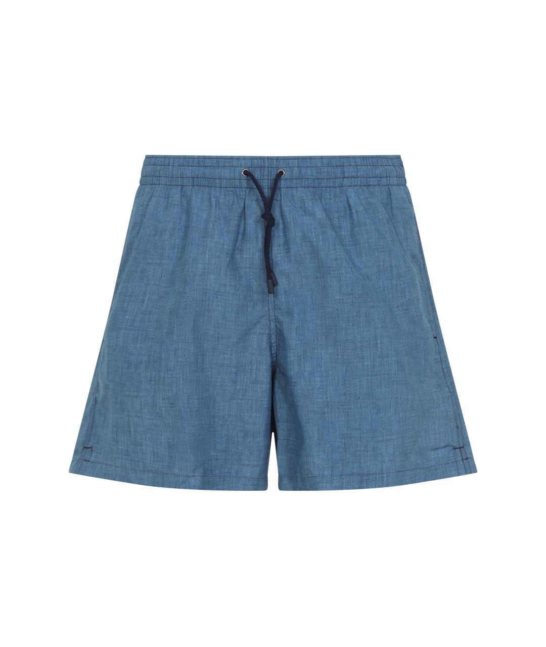 CANALI Синие полиэстеровые шорты, фото 1