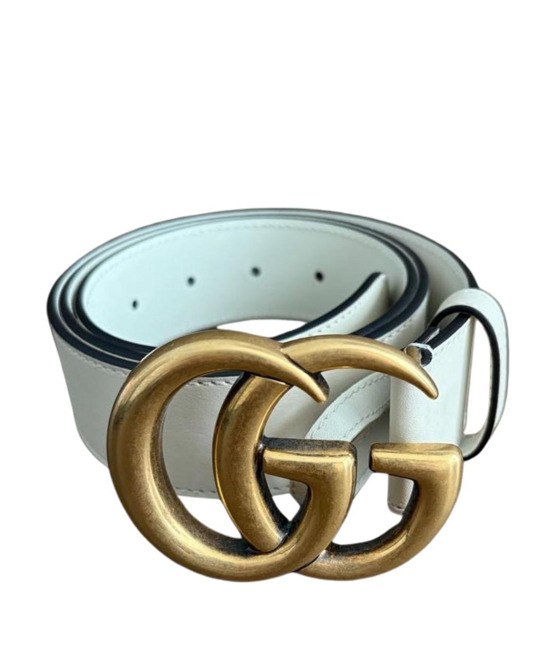 GUCCI Бежевый кожаный ремень, фото 1