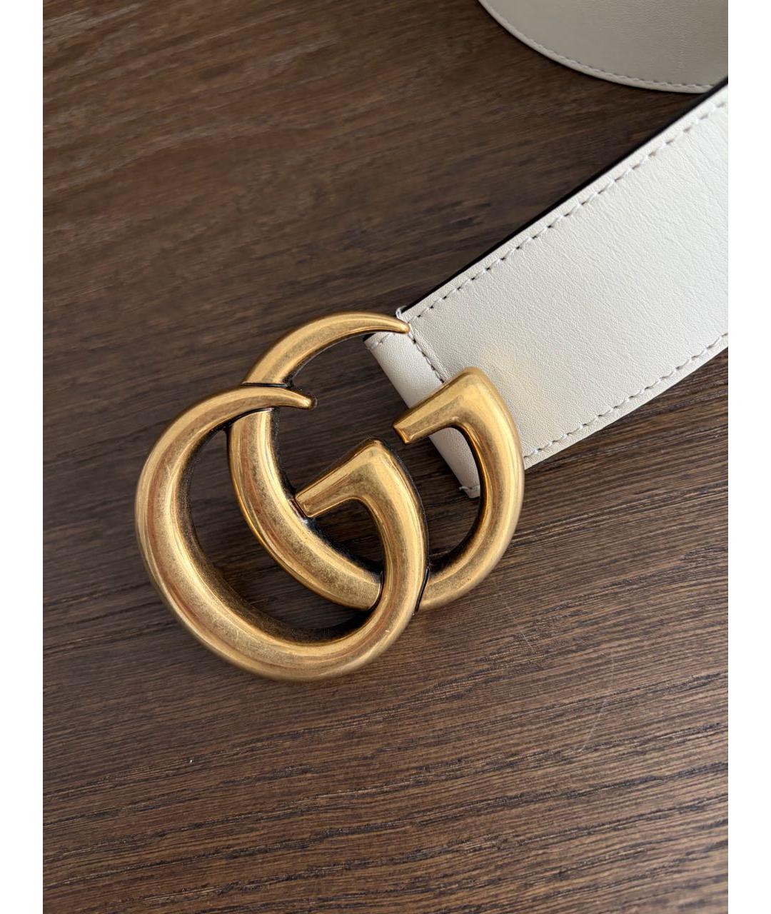 GUCCI Бежевый кожаный ремень, фото 2