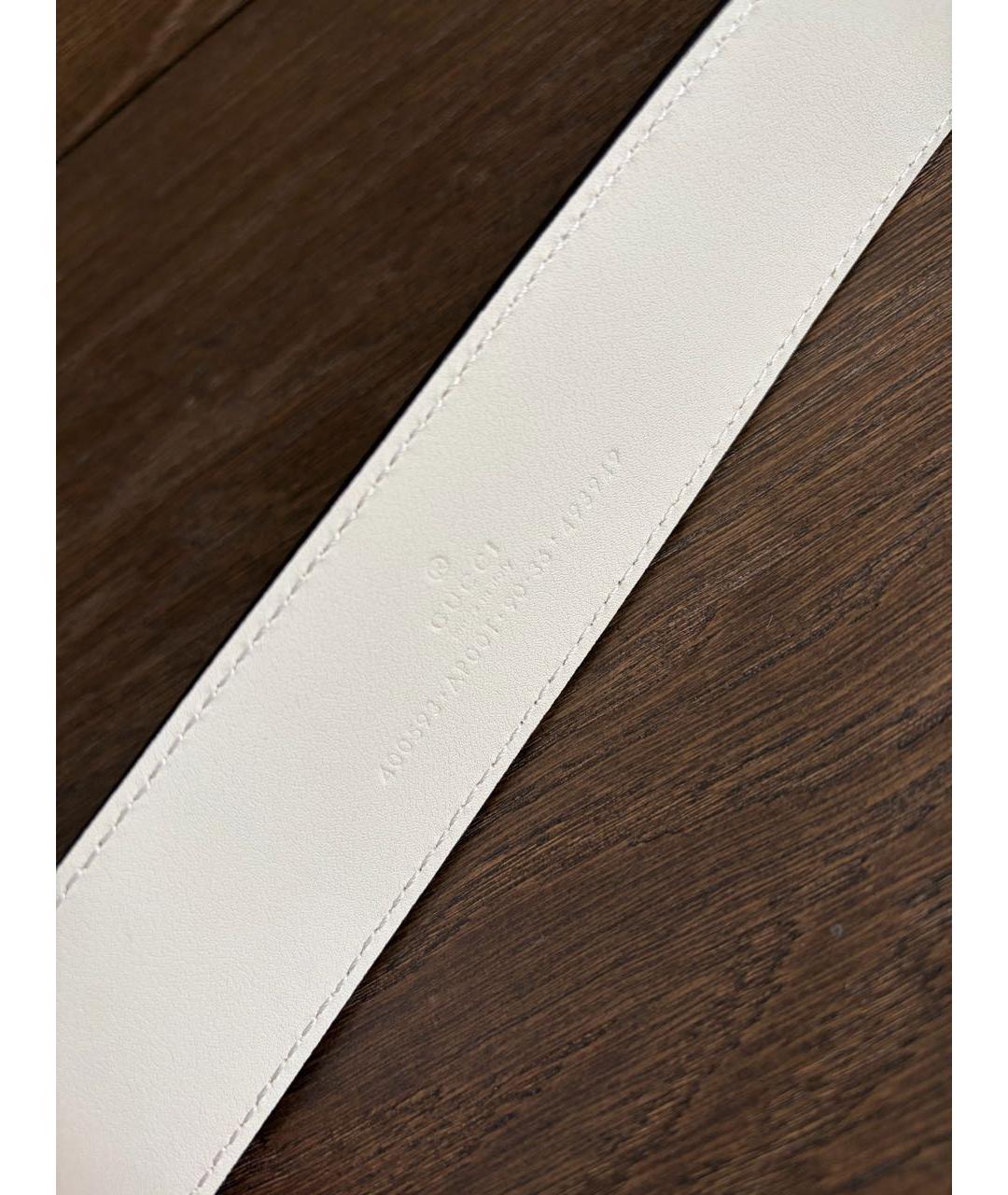 GUCCI Бежевый кожаный ремень, фото 3