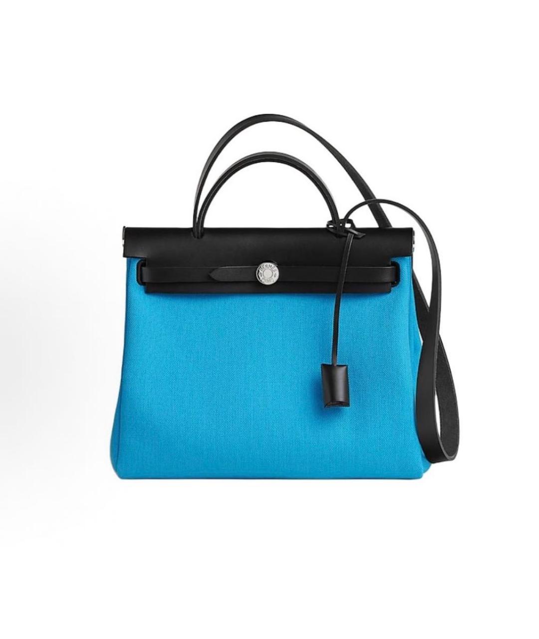 HERMES Голубая кожаная сумка через плечо, фото 9