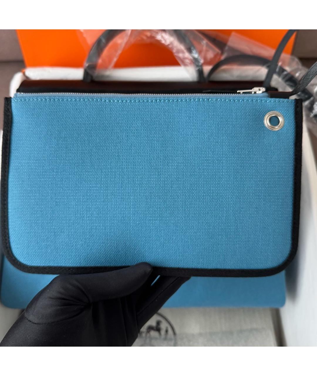 HERMES Голубая кожаная сумка через плечо, фото 5