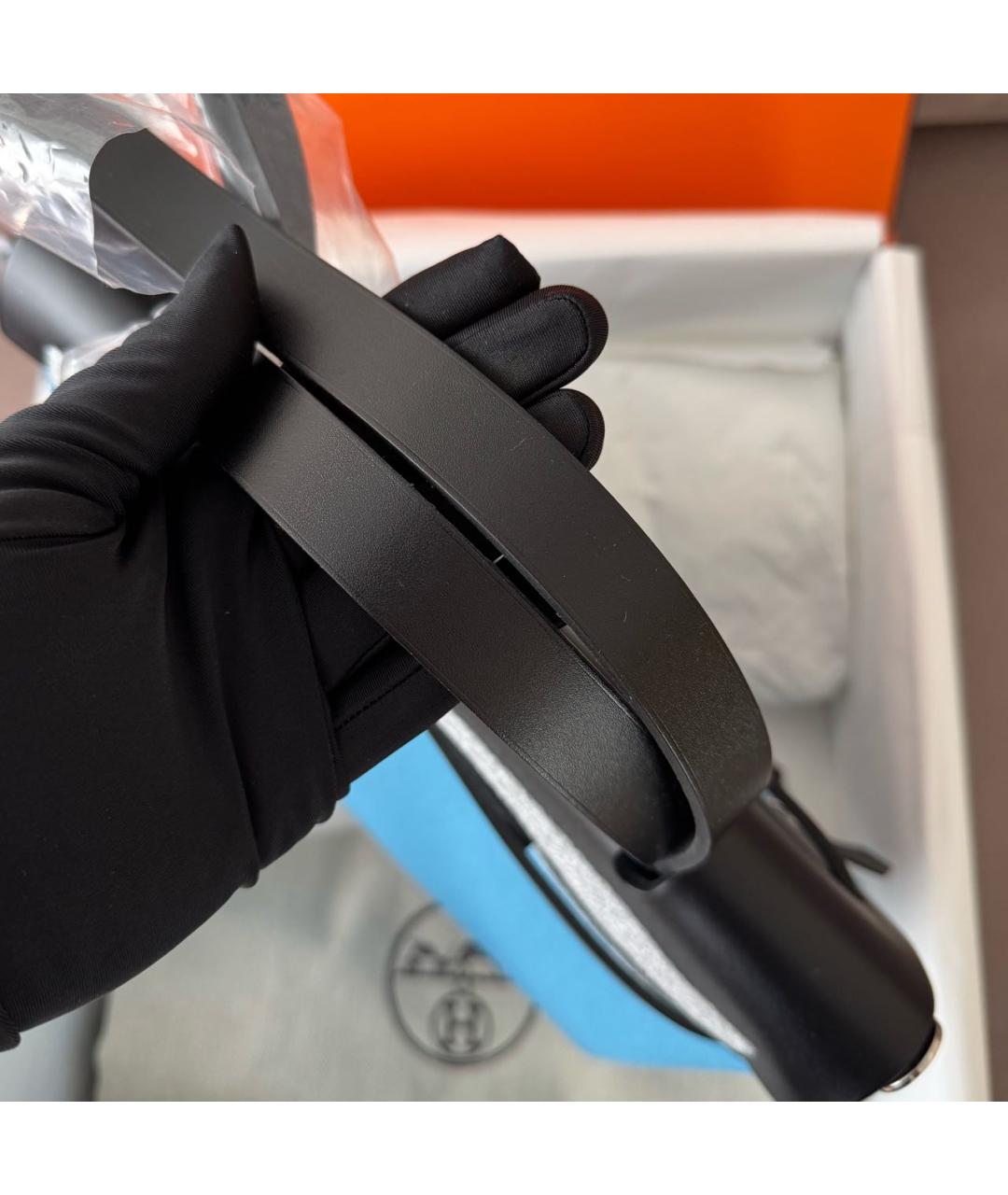 HERMES Голубая кожаная сумка через плечо, фото 8