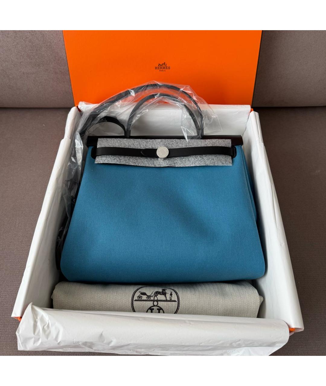 HERMES Голубая кожаная сумка через плечо, фото 2