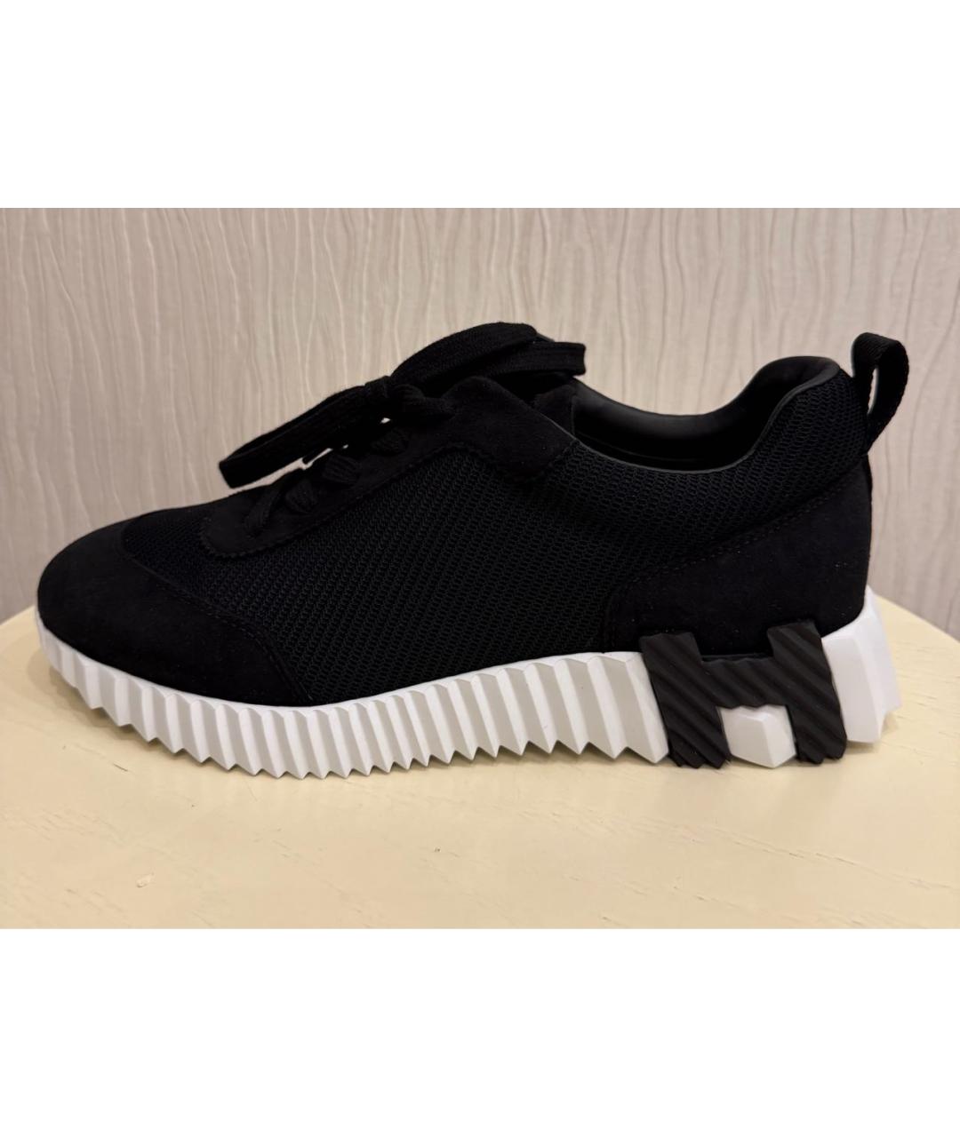 HERMES Черные текстильные кроссовки, фото 9