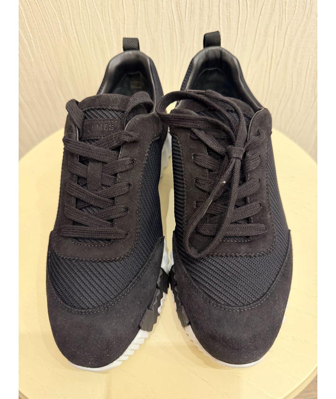 HERMES Черные текстильные кроссовки, фото 3