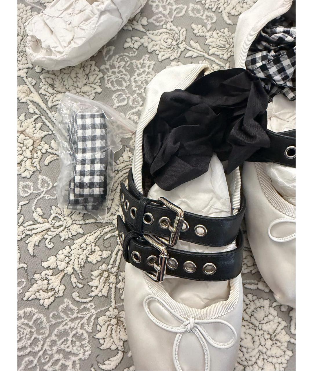 MIU MIU Белые балетки, фото 4