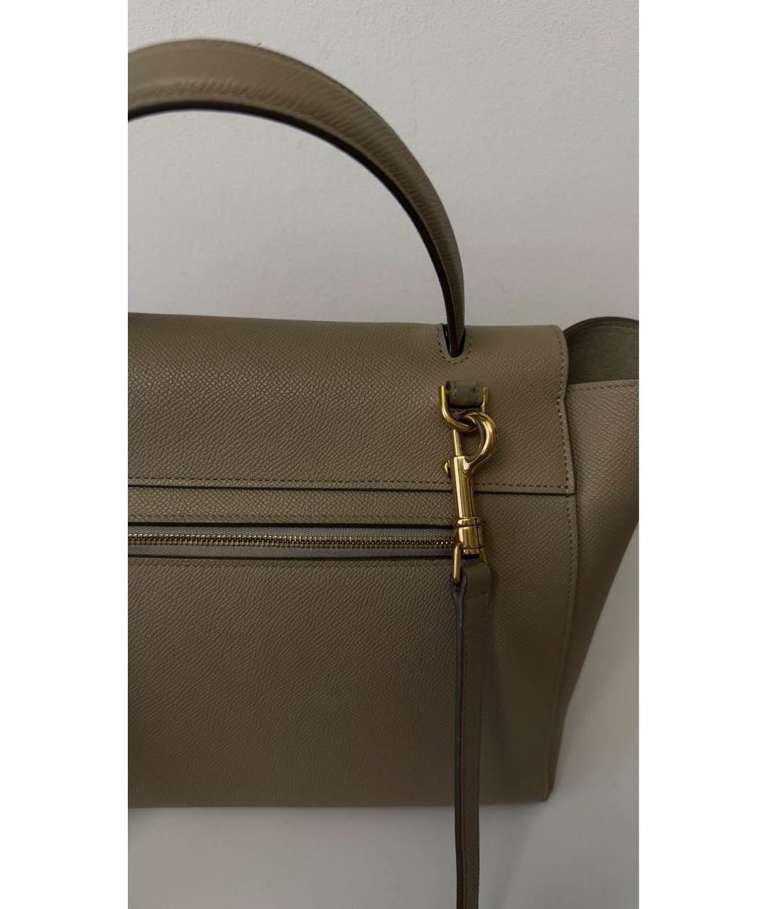 CELINE Бежевая кожаная сумка через плечо, фото 5