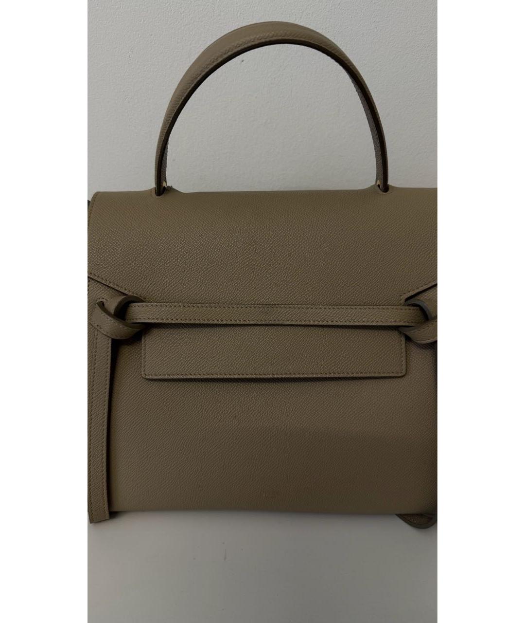 CELINE Бежевая кожаная сумка через плечо, фото 2