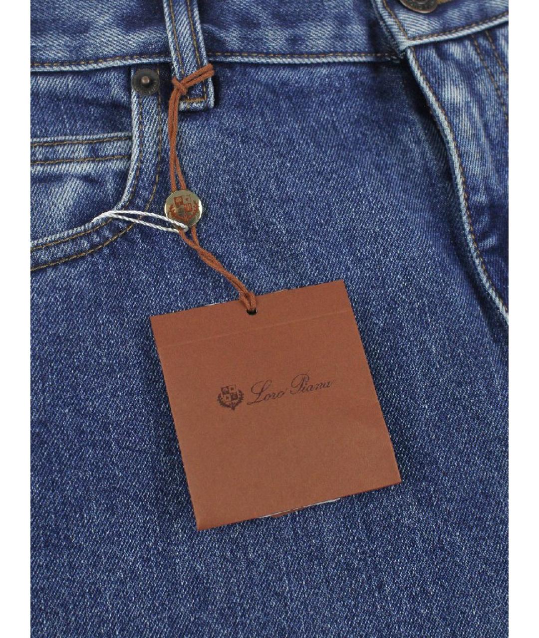 LORO PIANA Синие прямые джинсы, фото 4