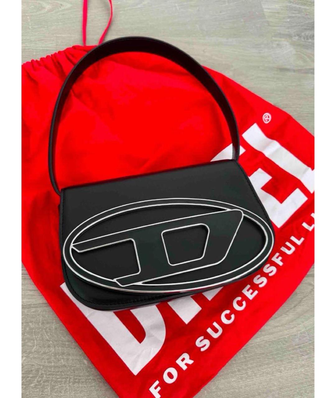 DIESEL Черная кожаная сумка через плечо, фото 2