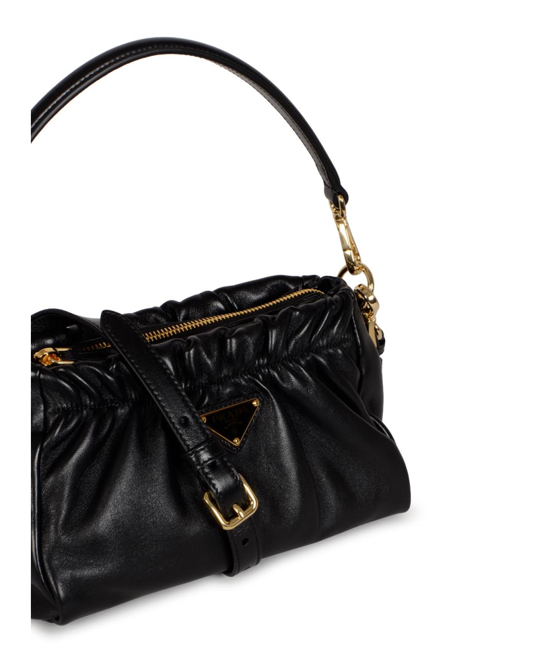 PRADA Черная кожаная сумка через плечо, фото 4