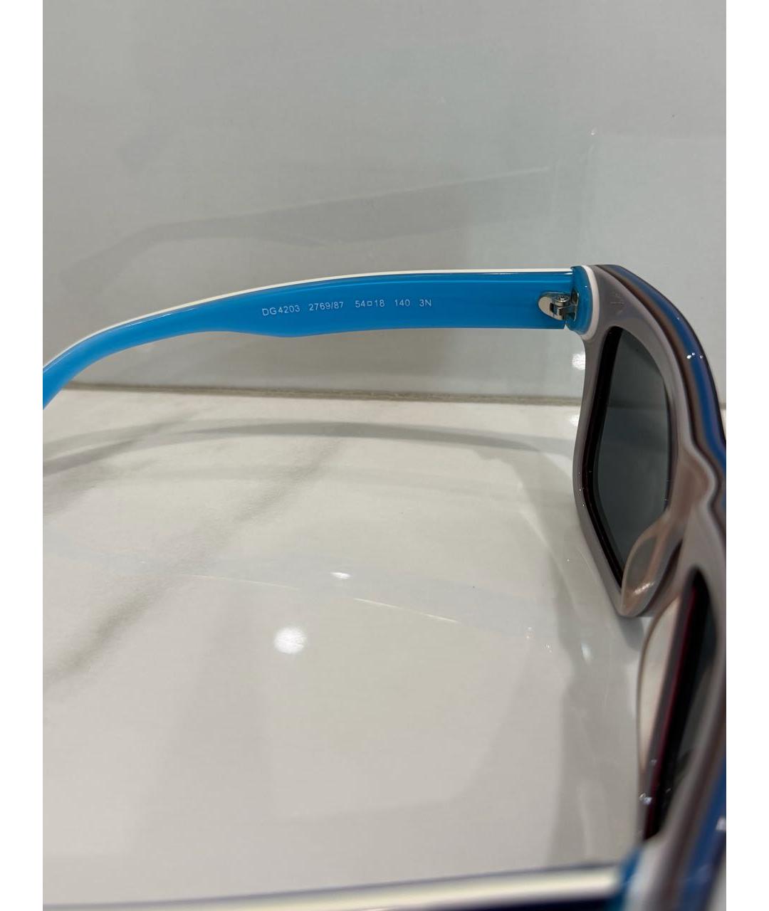 DOLCE&GABBANA Темно-синие пластиковые солнцезащитные очки, фото 3