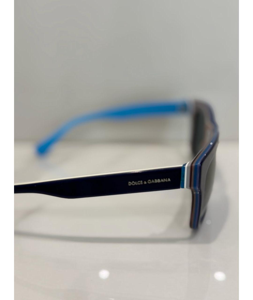 DOLCE&GABBANA Темно-синие пластиковые солнцезащитные очки, фото 2