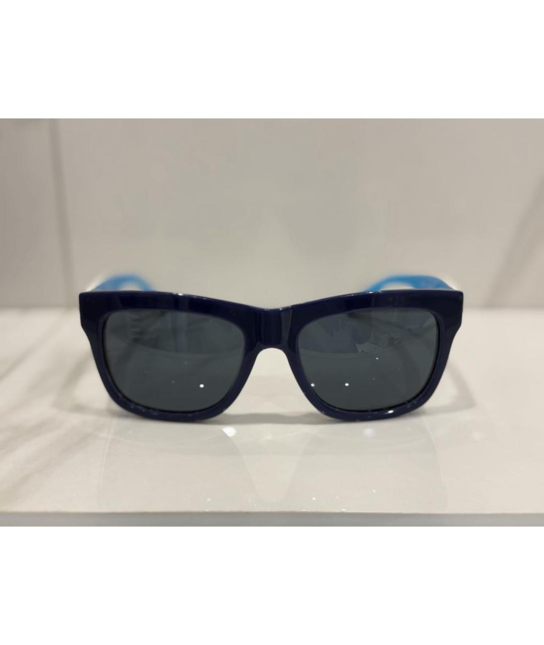 DOLCE&GABBANA Темно-синие пластиковые солнцезащитные очки, фото 6