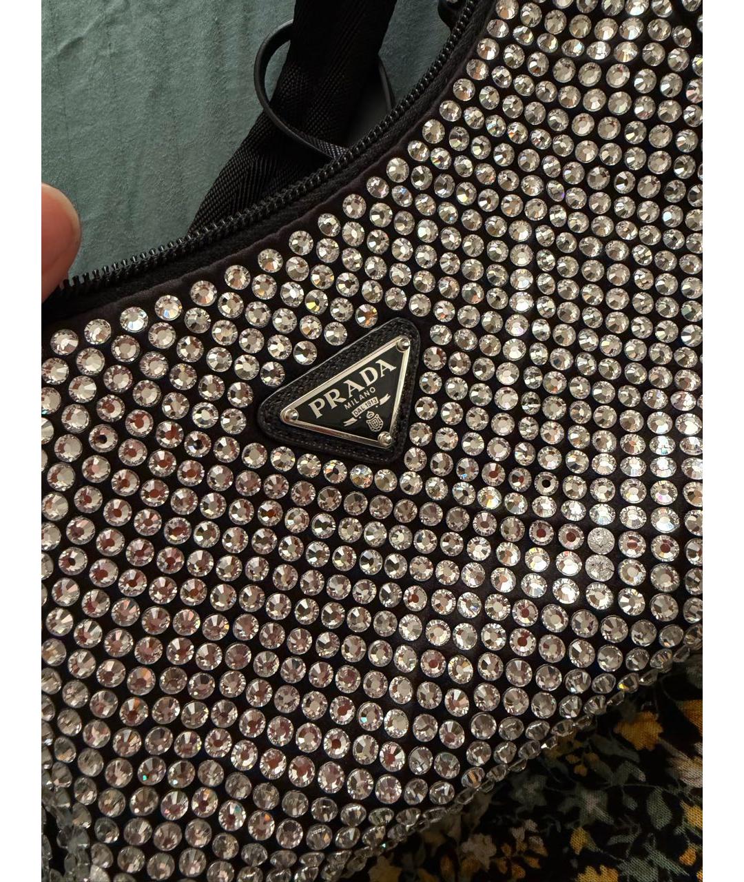 PRADA Черная тканевая сумка с короткими ручками, фото 3