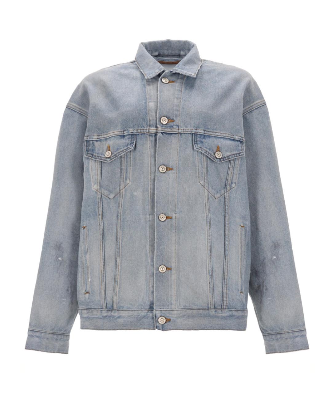 BALENCIAGA Голубая хлопковая куртка, фото 1