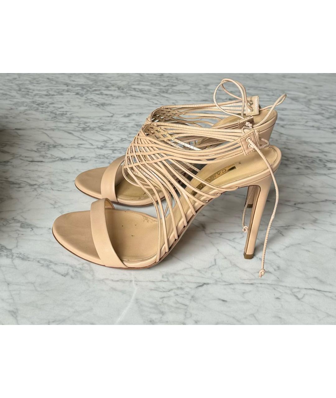 CASADEI Бежевые кожаные босоножки, фото 2