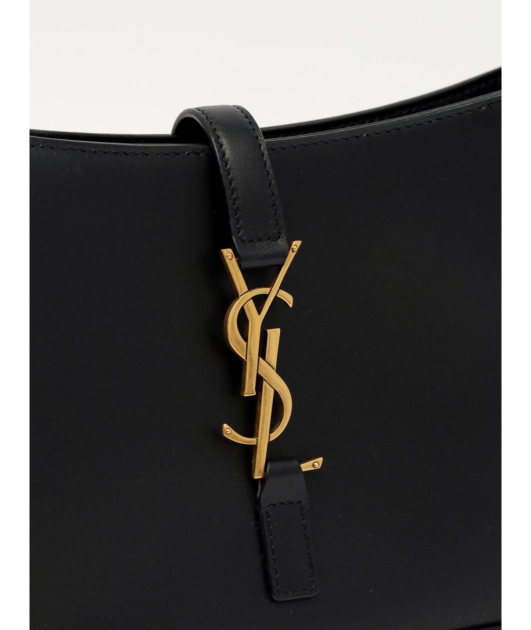 SAINT LAURENT Черная кожаная сумка с короткими ручками, фото 3