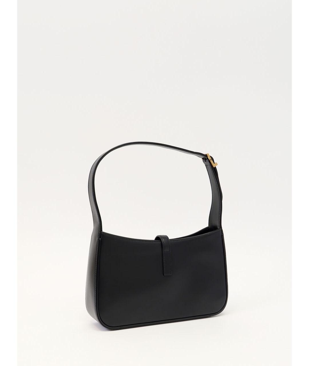 SAINT LAURENT Черная кожаная сумка с короткими ручками, фото 2