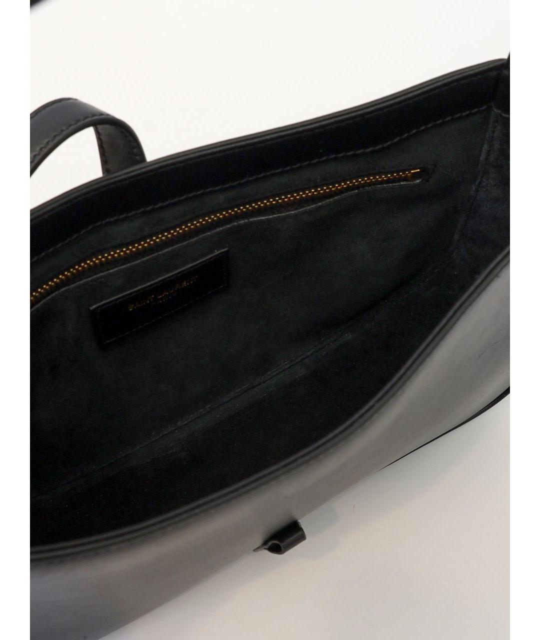 SAINT LAURENT Черная кожаная сумка с короткими ручками, фото 8