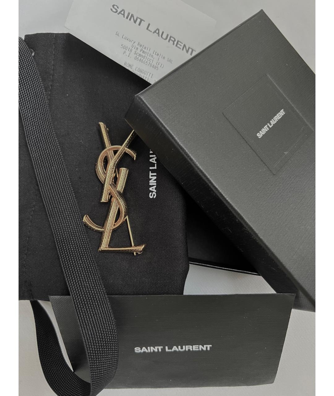 SAINT LAURENT Золотая латунная булавка / брошь, фото 4