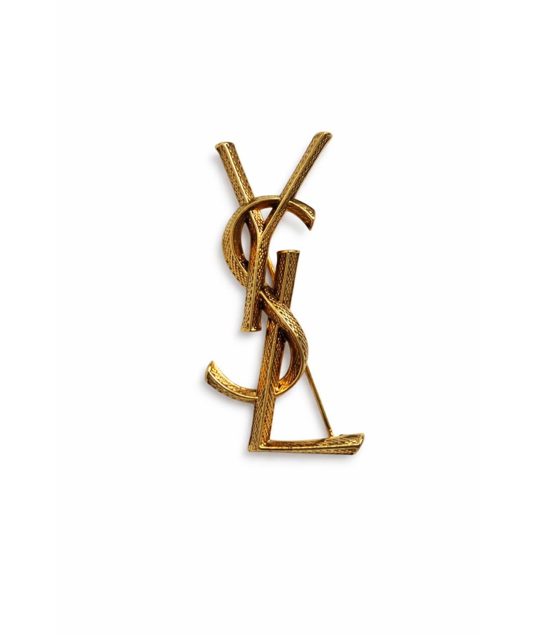 SAINT LAURENT Золотая латунная булавка / брошь, фото 5