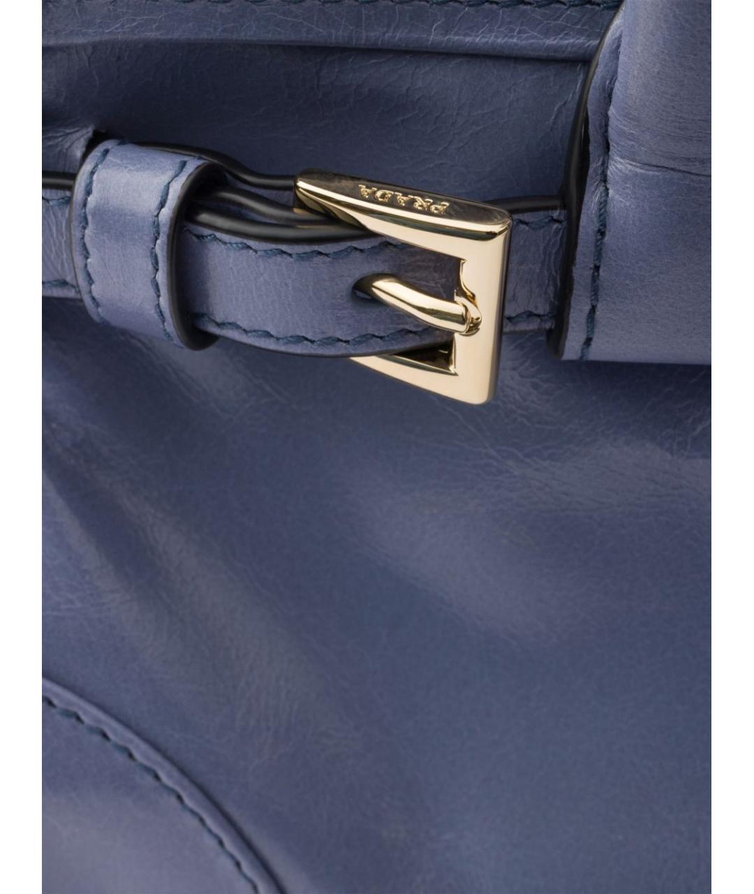 PRADA Синяя кожаная сумка тоут, фото 2