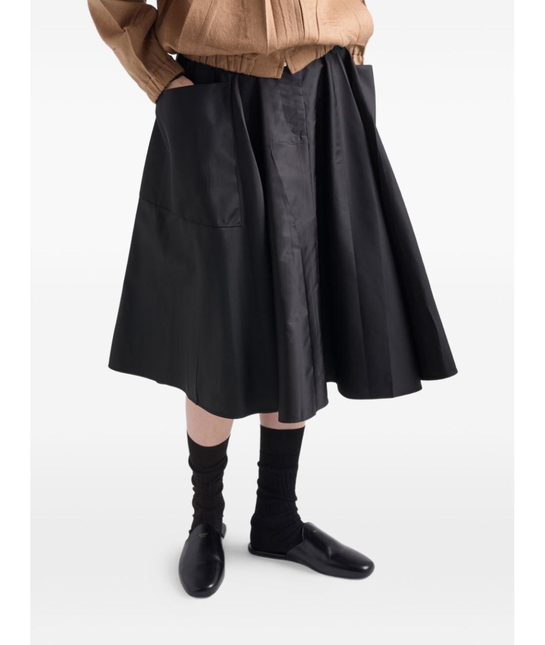 PRADA Черная полиамидовая юбка миди, фото 3