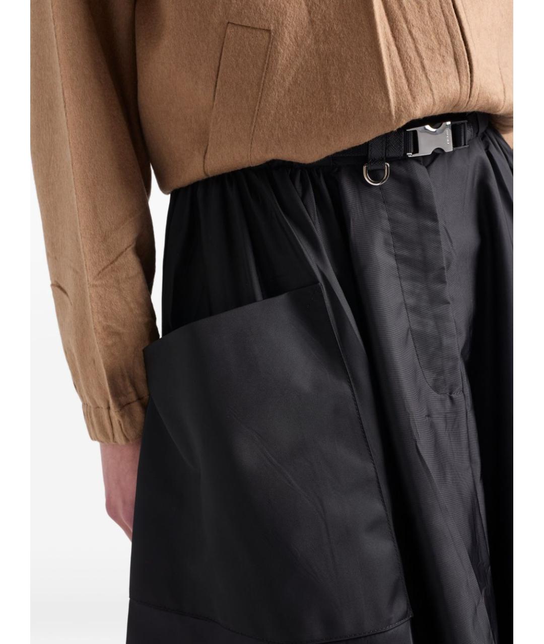 PRADA Черная полиамидовая юбка миди, фото 5