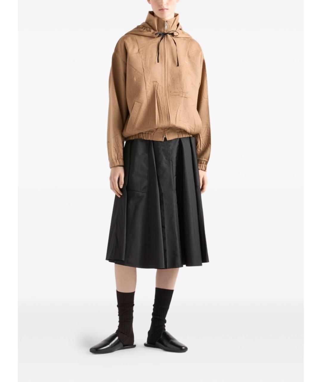 PRADA Черная полиамидовая юбка миди, фото 2