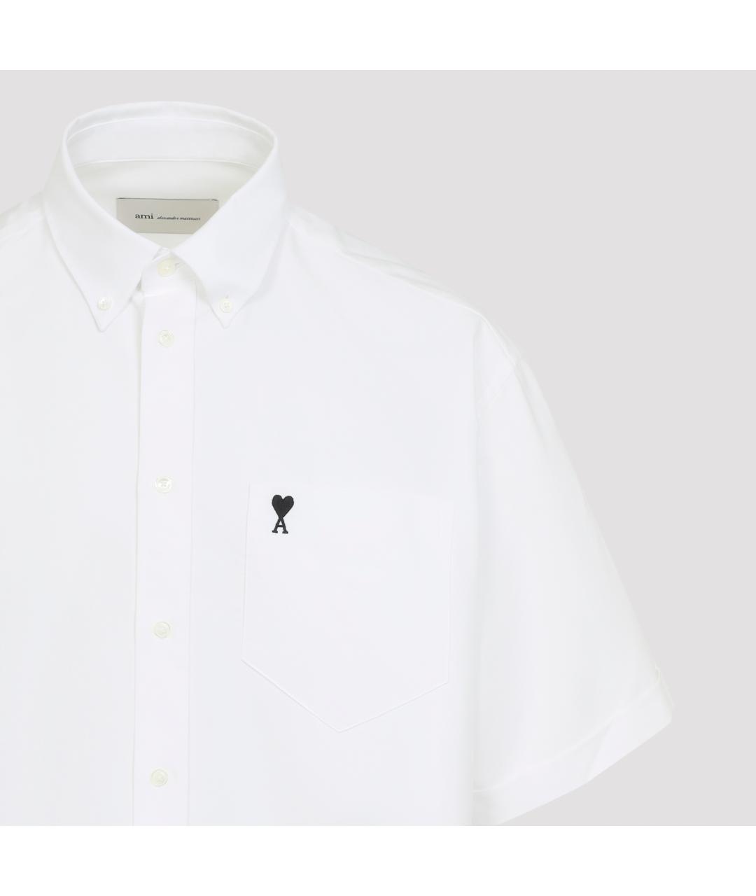 Ami Paris Белая хлопковая кэжуал рубашка, фото 4