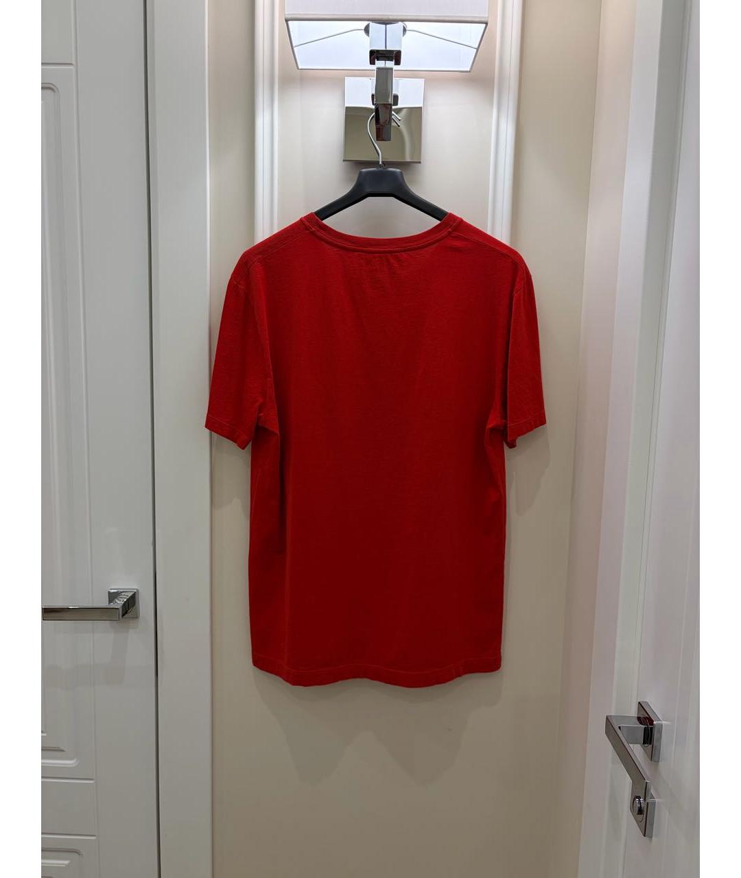 GUCCI Красная хлопковая футболка, фото 3