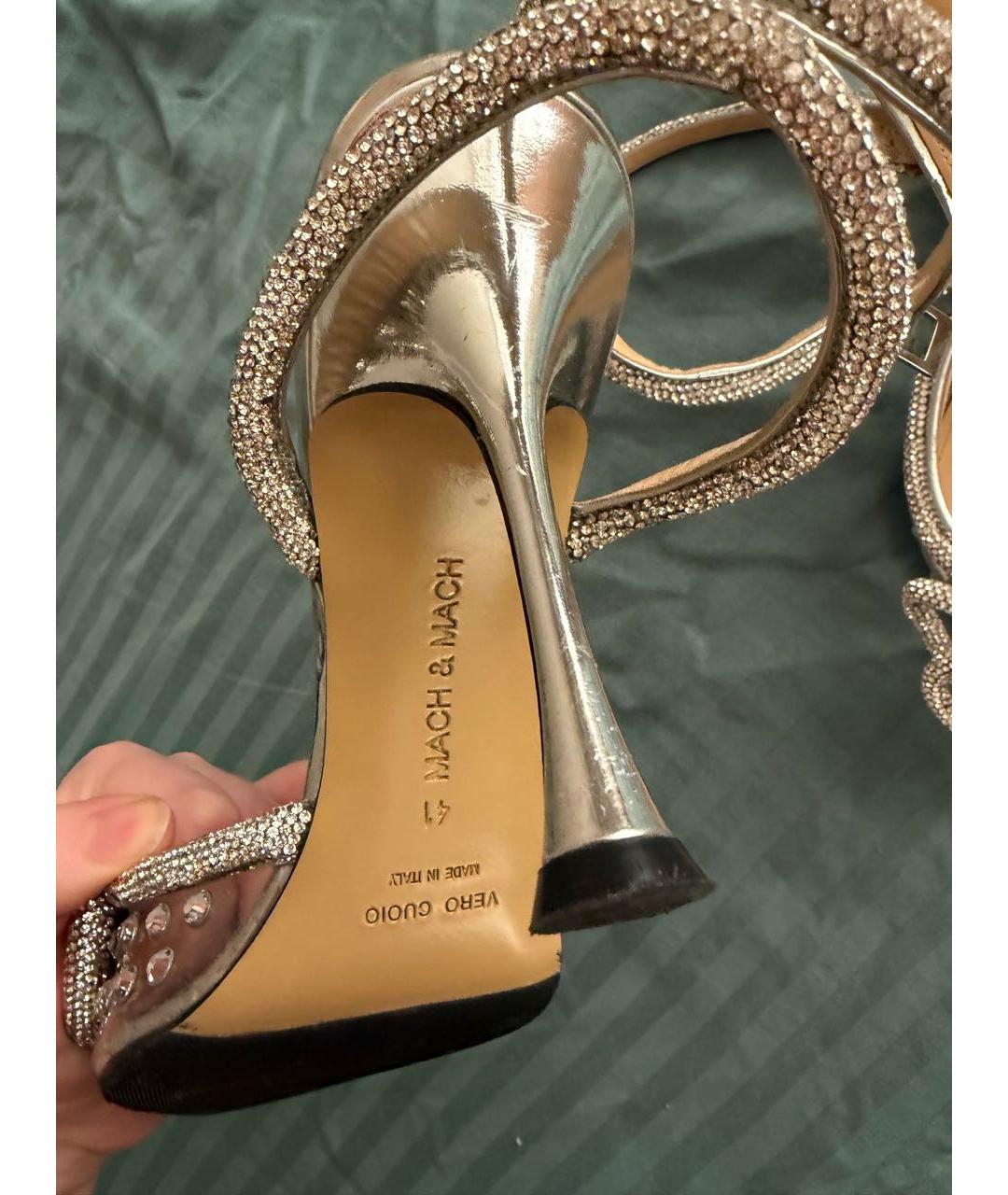 MACH&MACH Белые кожаные босоножки, фото 4