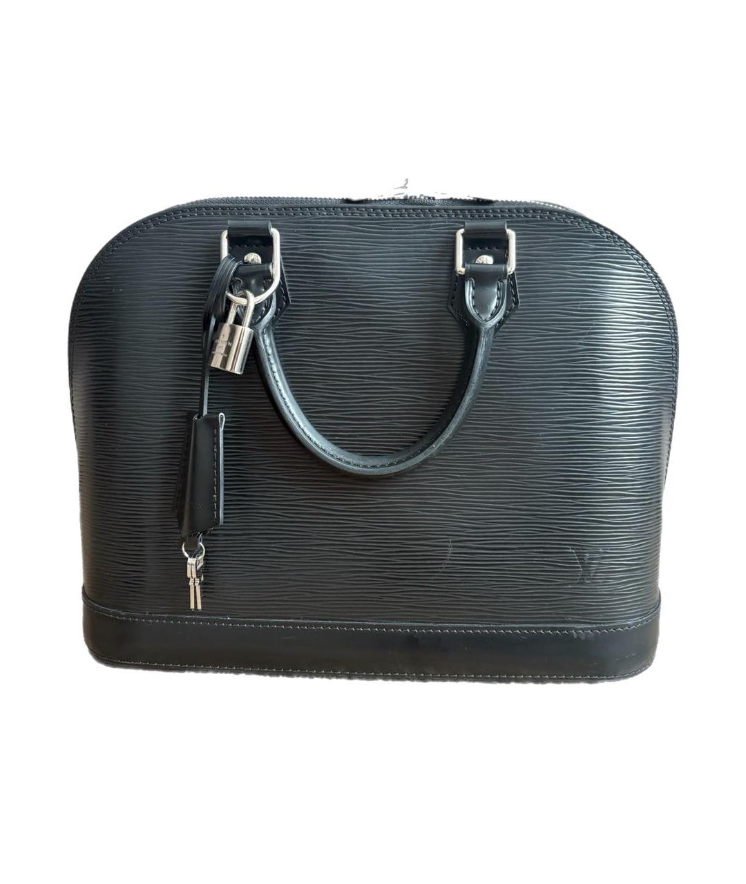 LOUIS VUITTON Черная кожаная сумка с короткими ручками, фото 1