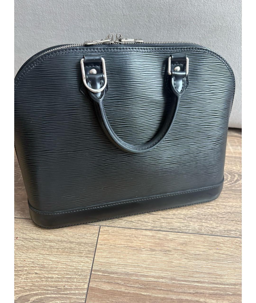 LOUIS VUITTON Черная кожаная сумка с короткими ручками, фото 3