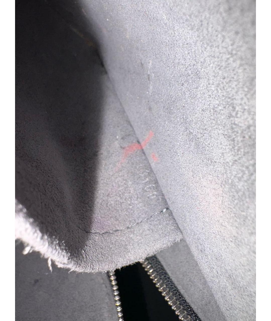 LOUIS VUITTON Черная кожаная сумка с короткими ручками, фото 5