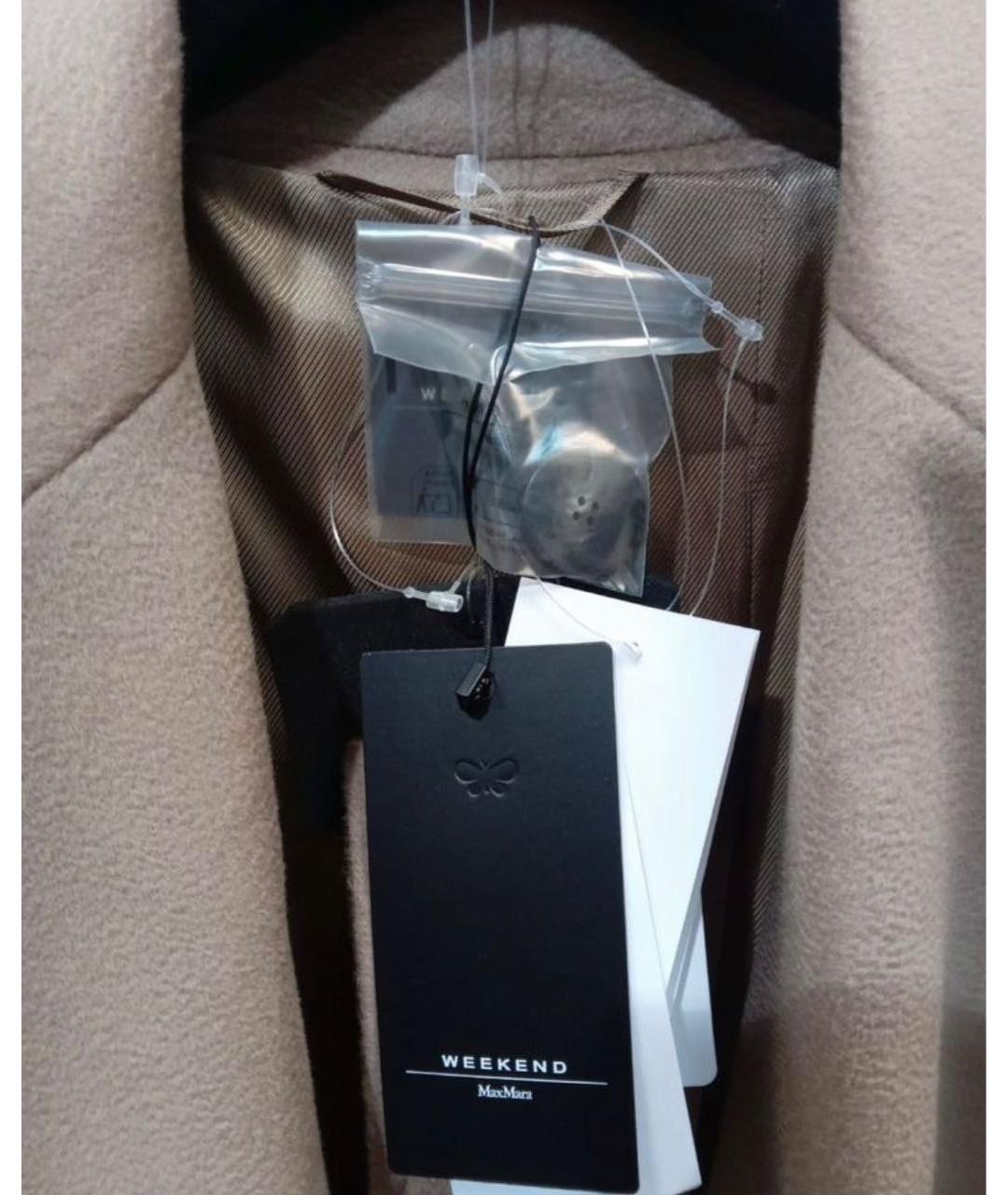 WEEKEND MAX MARA Бежевое шерстяное пальто, фото 6