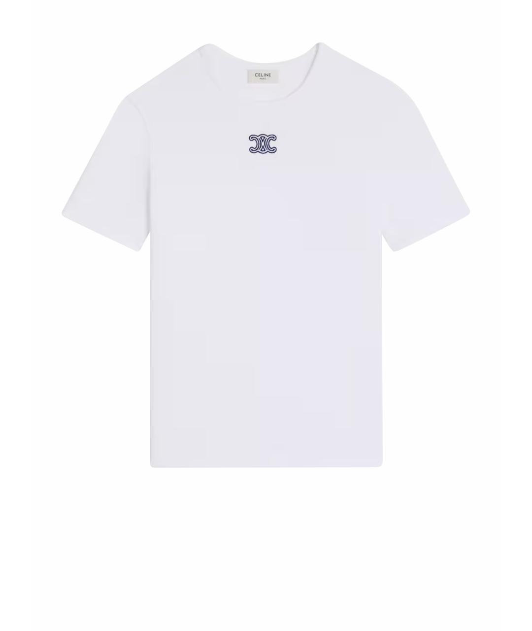 CELINE Белая хлопковая футболка, фото 1