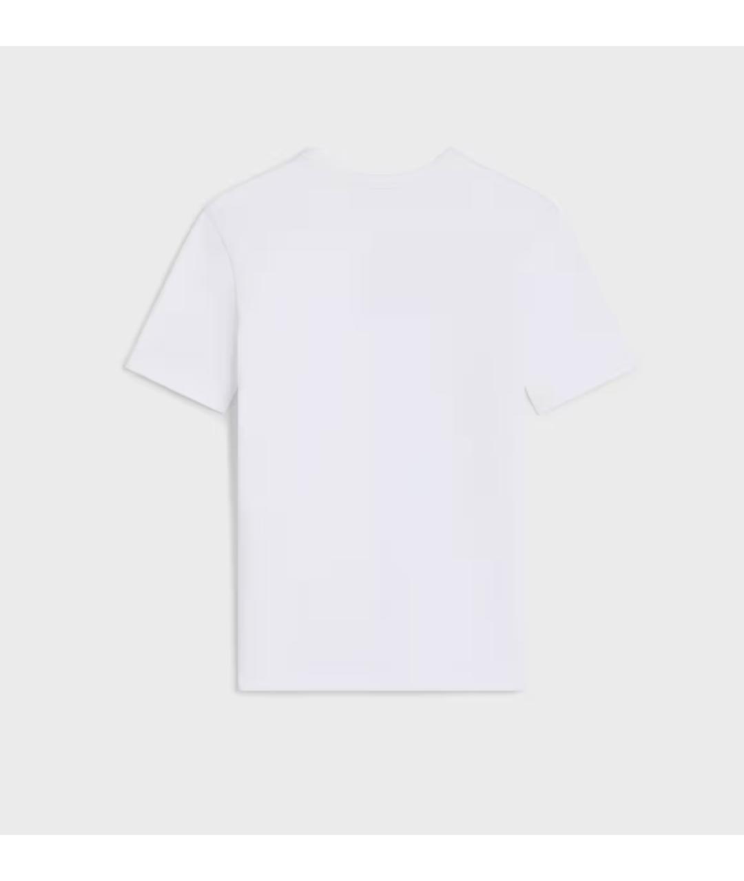 CELINE Белая хлопковая футболка, фото 3