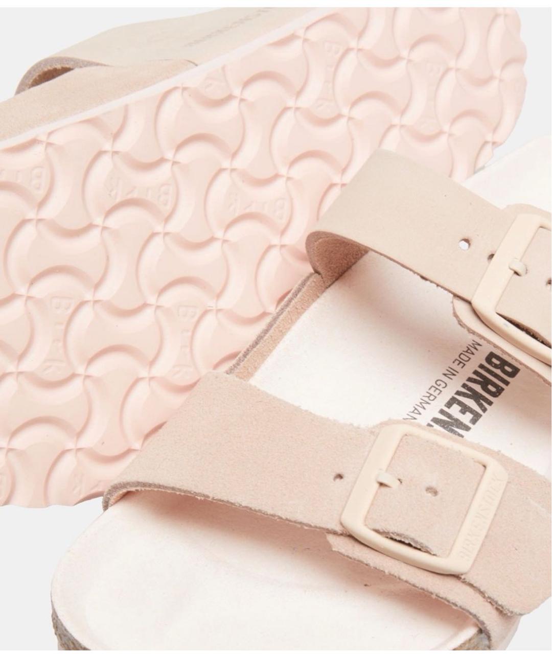 BIRKENSTOCK Розовые кожаные шлепанцы, фото 5