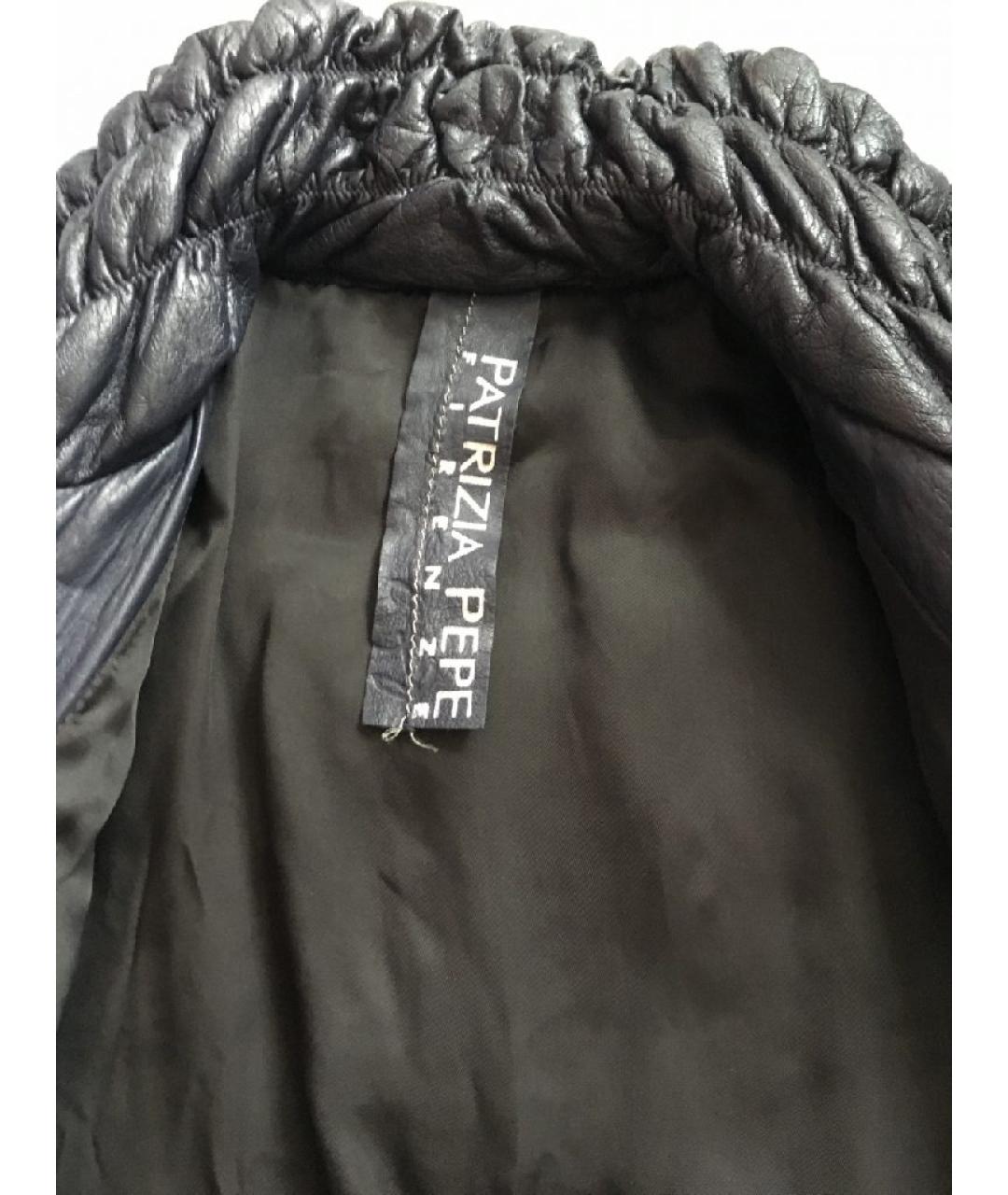 PATRIZIA PEPE Темно-синяя кожаная куртка, фото 6