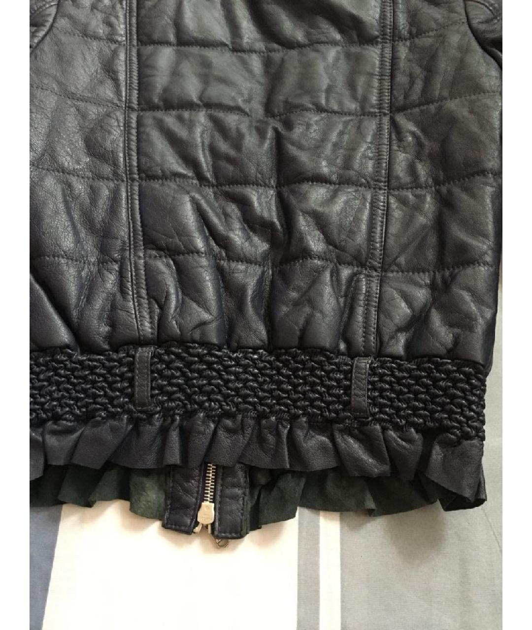 PATRIZIA PEPE Темно-синяя кожаная куртка, фото 9