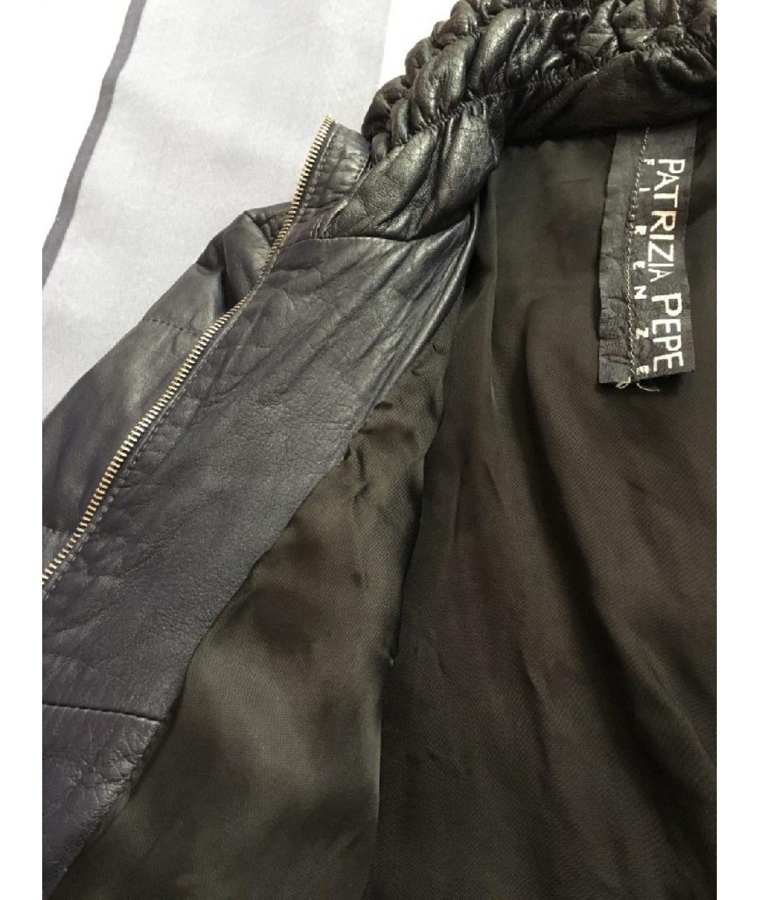 PATRIZIA PEPE Темно-синяя кожаная куртка, фото 4