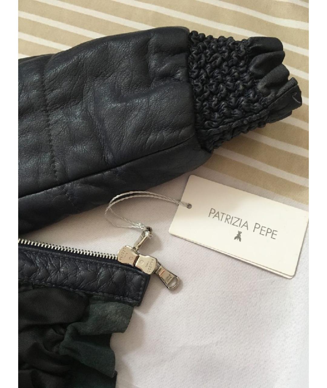 PATRIZIA PEPE Темно-синяя кожаная куртка, фото 7