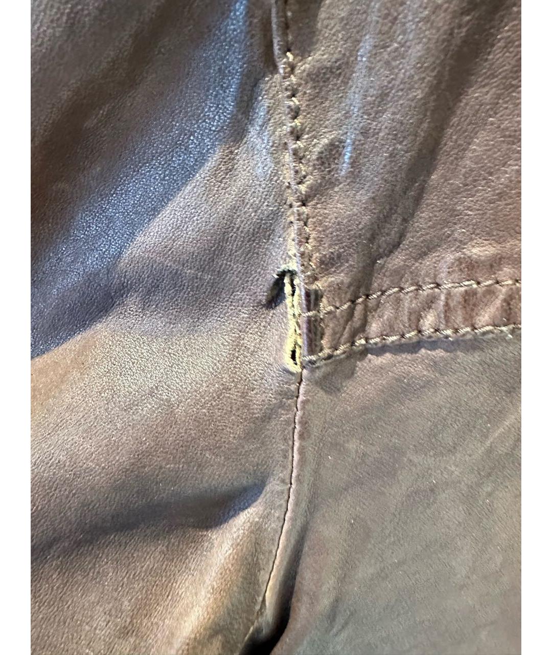 DOLCE&GABBANA Коричневая кожаная куртка, фото 4