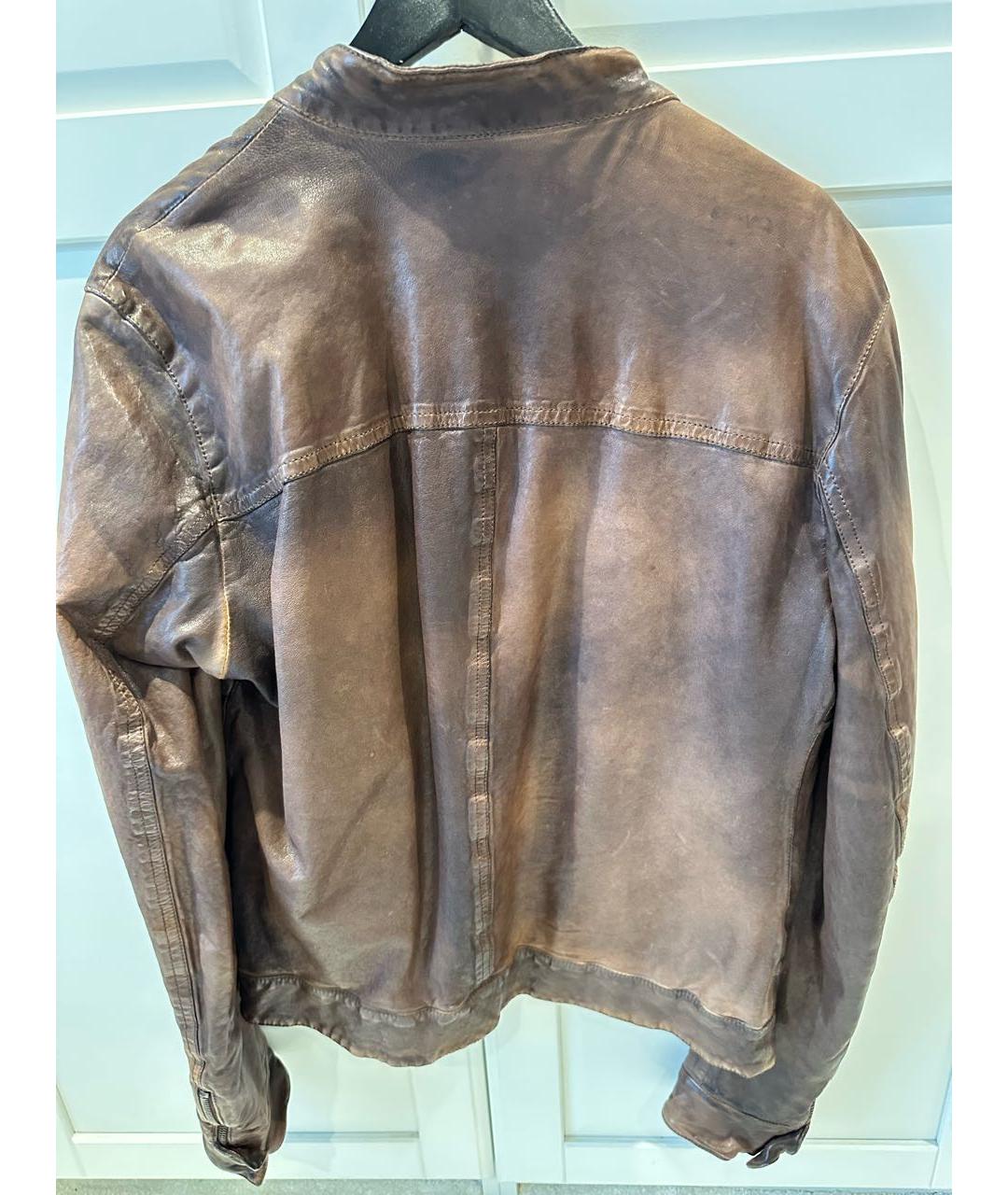 DOLCE&GABBANA Коричневая кожаная куртка, фото 3